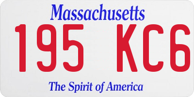 MA license plate 195KC6