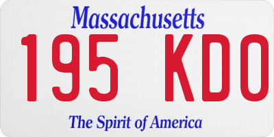 MA license plate 195KD0
