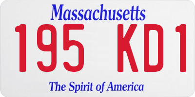 MA license plate 195KD1