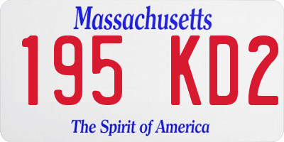 MA license plate 195KD2