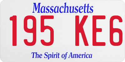 MA license plate 195KE6