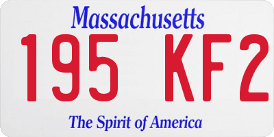 MA license plate 195KF2