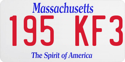 MA license plate 195KF3
