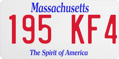 MA license plate 195KF4