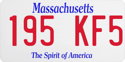 MA license plate 195KF5