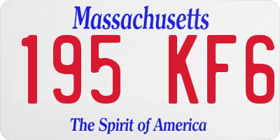 MA license plate 195KF6