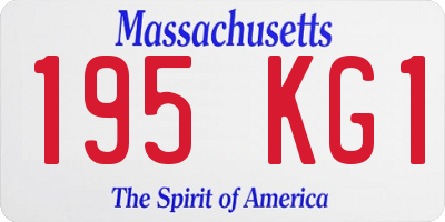 MA license plate 195KG1
