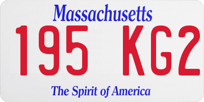 MA license plate 195KG2
