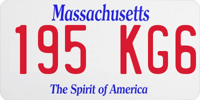 MA license plate 195KG6