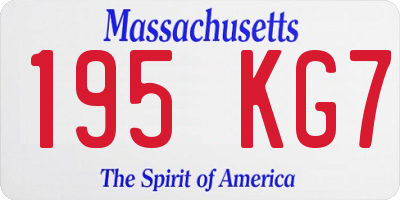 MA license plate 195KG7