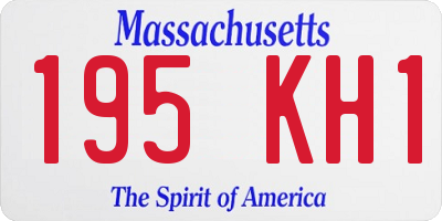 MA license plate 195KH1