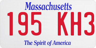 MA license plate 195KH3
