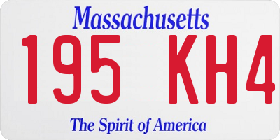 MA license plate 195KH4