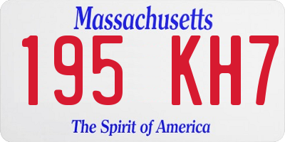 MA license plate 195KH7