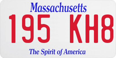 MA license plate 195KH8