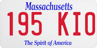MA license plate 195KI0