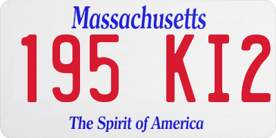 MA license plate 195KI2