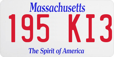MA license plate 195KI3