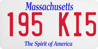 MA license plate 195KI5
