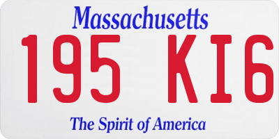 MA license plate 195KI6