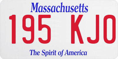 MA license plate 195KJ0
