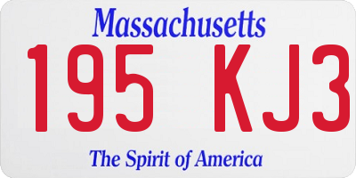 MA license plate 195KJ3