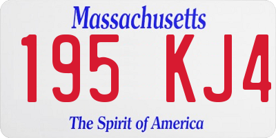 MA license plate 195KJ4