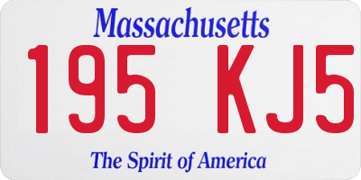 MA license plate 195KJ5