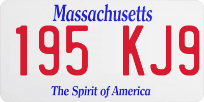 MA license plate 195KJ9
