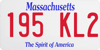 MA license plate 195KL2
