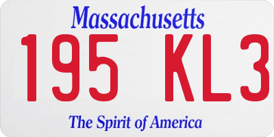 MA license plate 195KL3