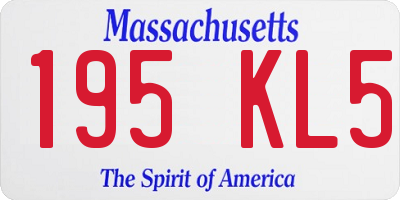 MA license plate 195KL5