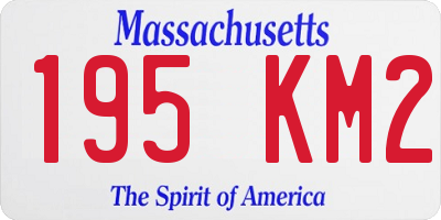 MA license plate 195KM2