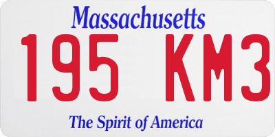 MA license plate 195KM3