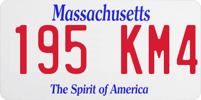 MA license plate 195KM4