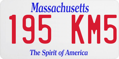 MA license plate 195KM5