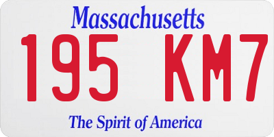 MA license plate 195KM7