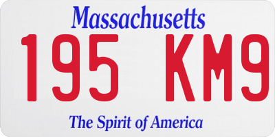 MA license plate 195KM9
