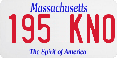 MA license plate 195KN0