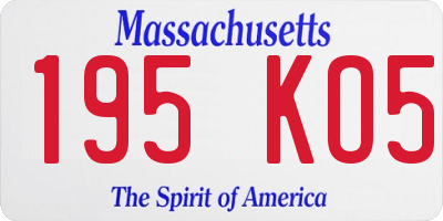 MA license plate 195KO5