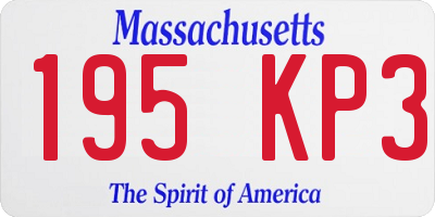 MA license plate 195KP3