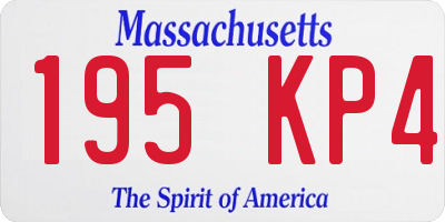 MA license plate 195KP4