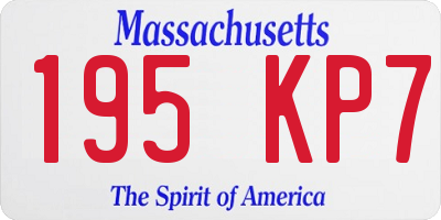 MA license plate 195KP7