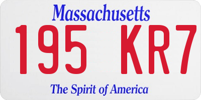 MA license plate 195KR7