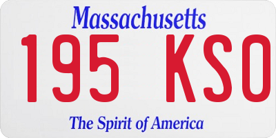 MA license plate 195KS0