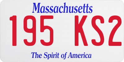 MA license plate 195KS2