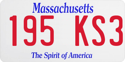 MA license plate 195KS3