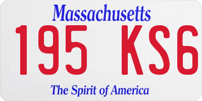MA license plate 195KS6