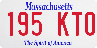 MA license plate 195KT0