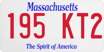 MA license plate 195KT2